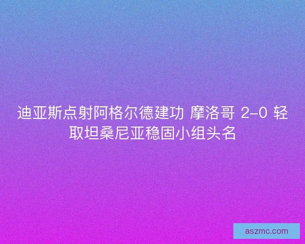 迪亚斯点射阿格尔德建功 摩洛哥 2-0 轻取坦桑尼亚稳固小组头名